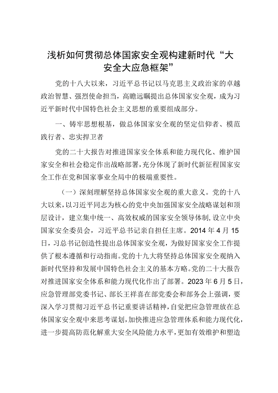 浅析如何贯彻总体国家安全观构建新时代.docx_第1页