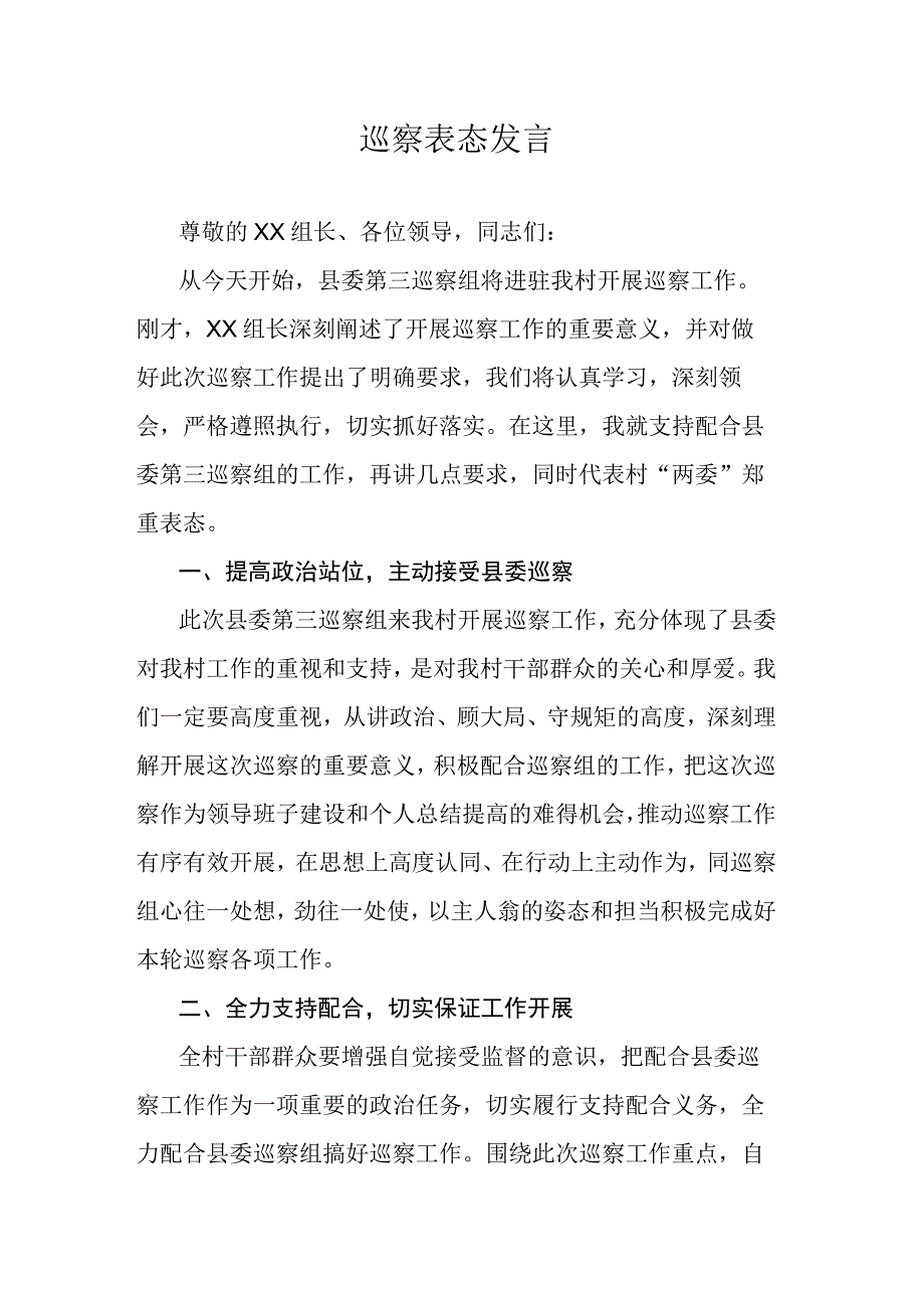 巡察表态发言.docx_第1页