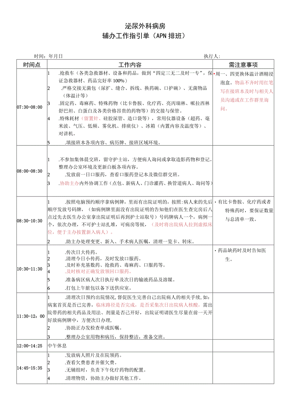 泌外科辅办岗位引领单.docx_第1页