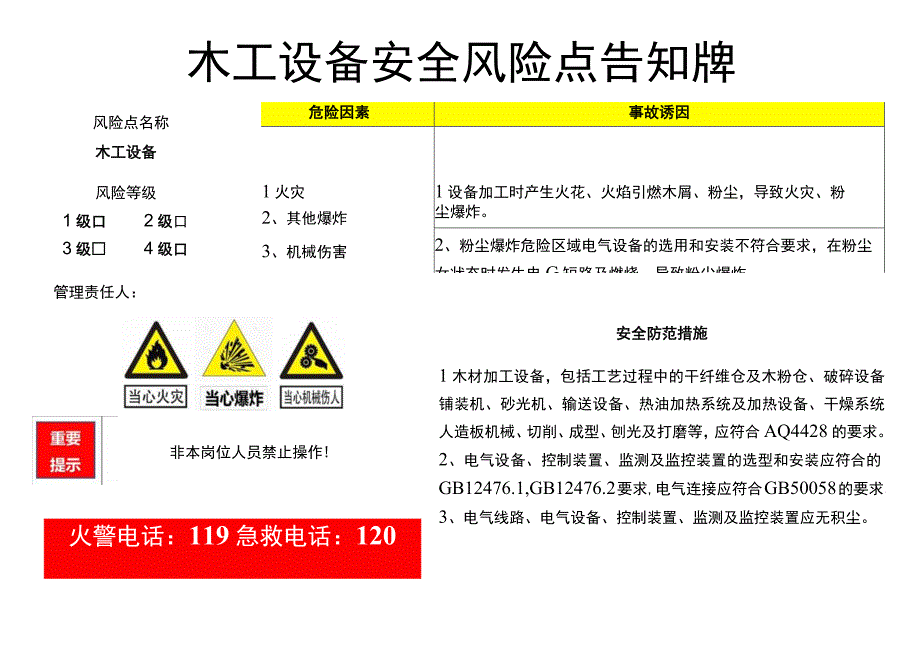 木工设备-安全风险点告知牌.docx_第1页