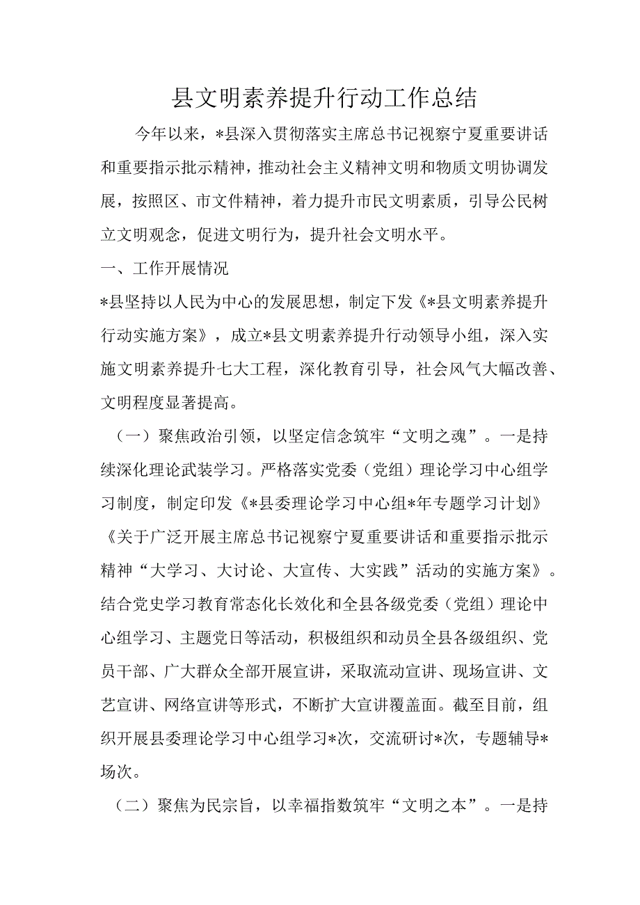 县文明素养提升行动工作总结.docx_第1页