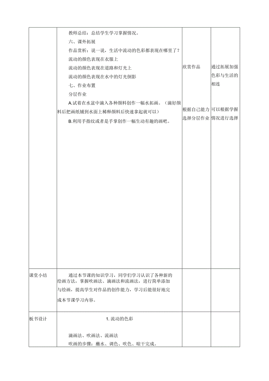 新课标 人教版 美术二年级上册 第一课 流动的颜色 核心素养教案.docx_第3页