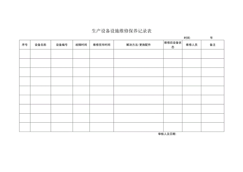 生产设备设施维修保养记录表（标准版）.docx_第1页