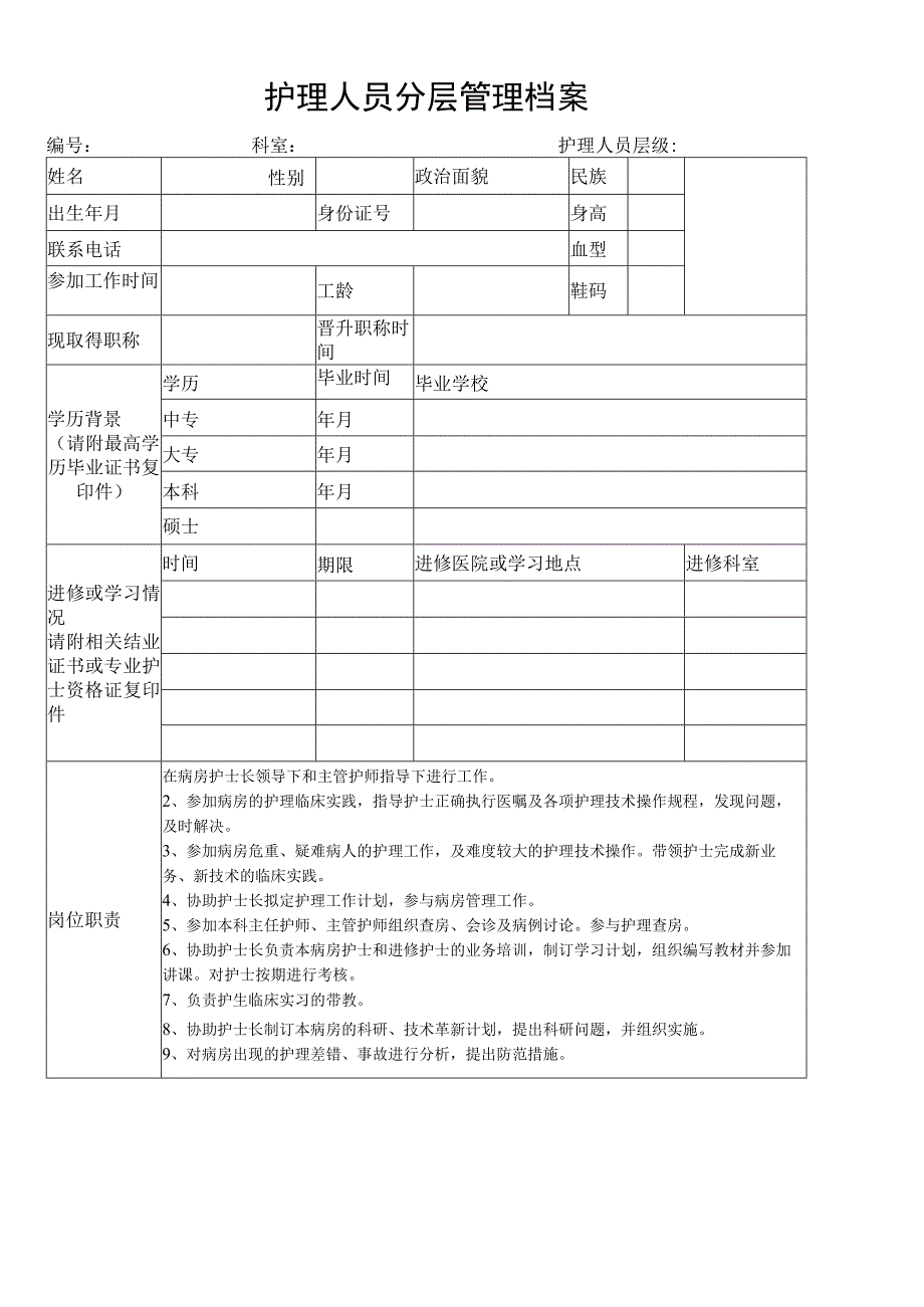 护理人员分层管理档案.docx_第1页