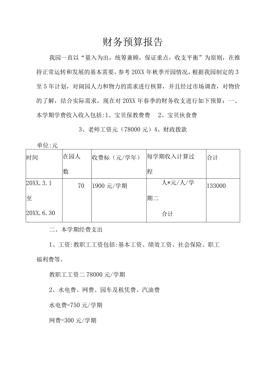 幼儿园财务预算报告.docx_第1页