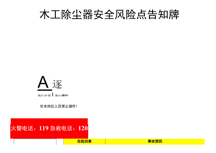 木工除尘器-安全风险点告知牌.docx_第1页