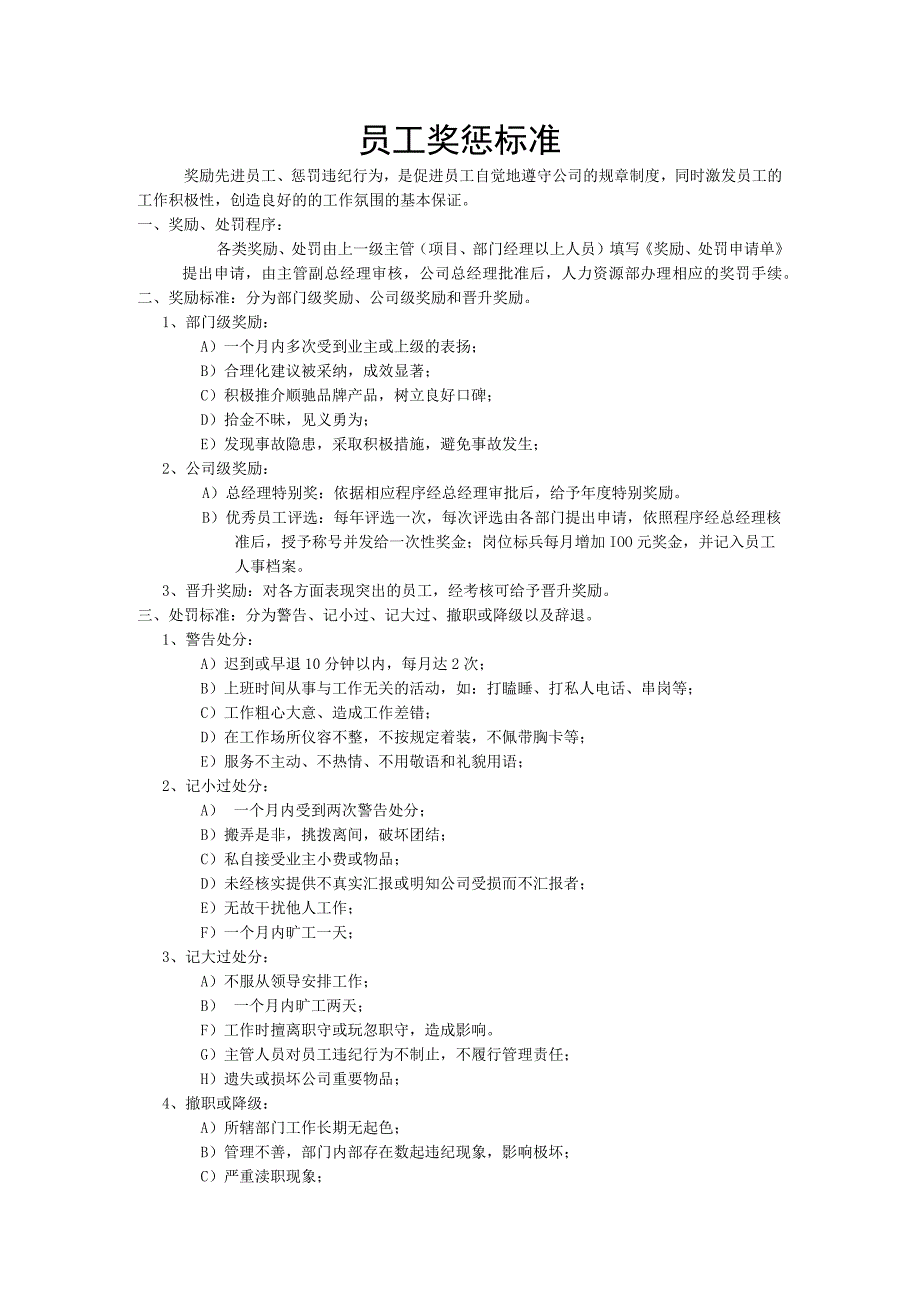 员工奖惩标准(2)（天选打工人）.docx_第1页