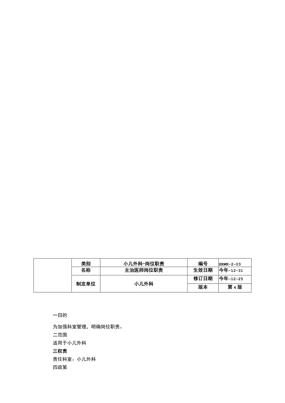 小儿外科修订版科主任岗位职责副主任医师岗位职责主治住院医师岗位职责.docx_第3页