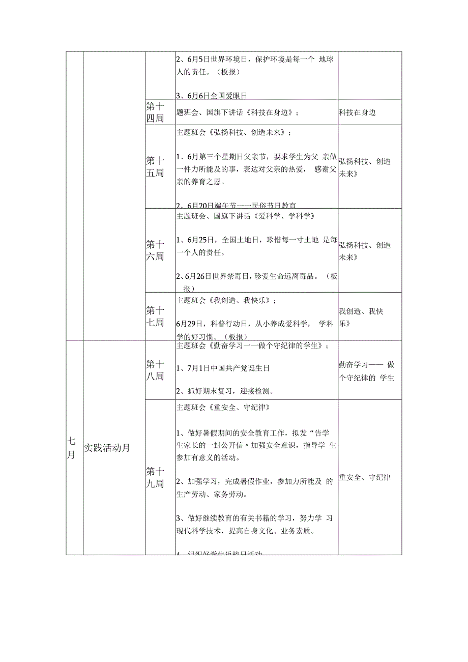 小学2023—2024学年度德育工作月安排表3篇.docx_第3页