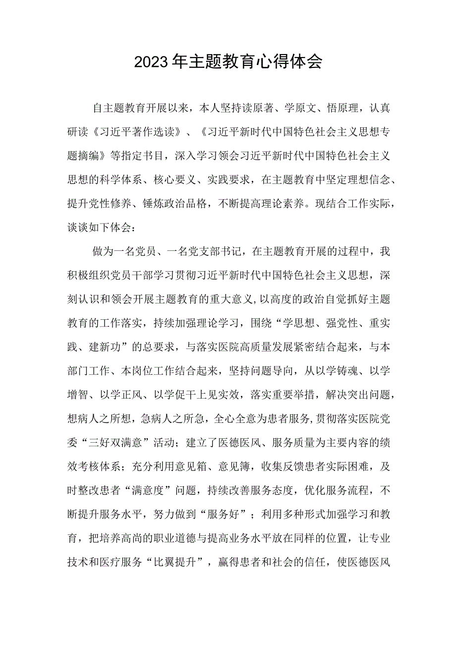 卫生院支部书记关于主题教育的心得体会三篇.docx_第2页