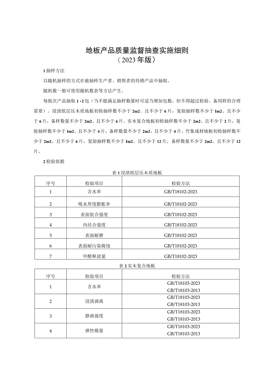 地板产品质量监督抽查实施细则（2023年版）.docx_第1页