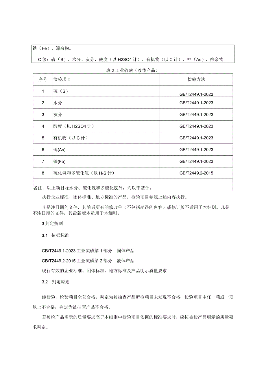 工业硫磺产品质量监督抽查实施细则（2023年版）.docx_第2页