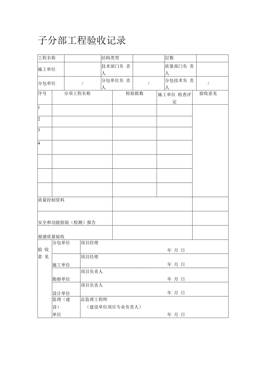 子分部工程验收记录.docx_第1页