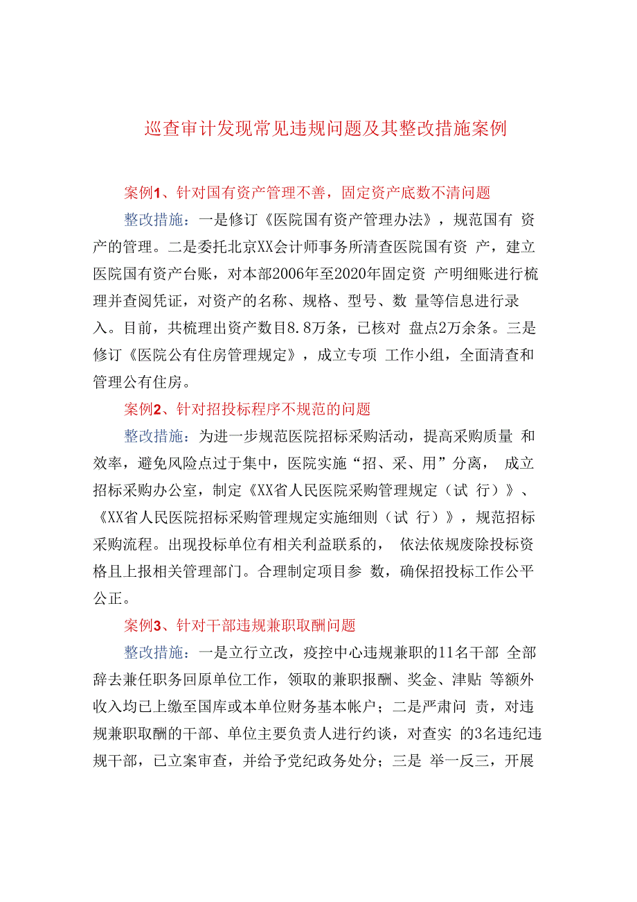 巡查审计发现常见违规问题及其整改措施案例.docx_第1页