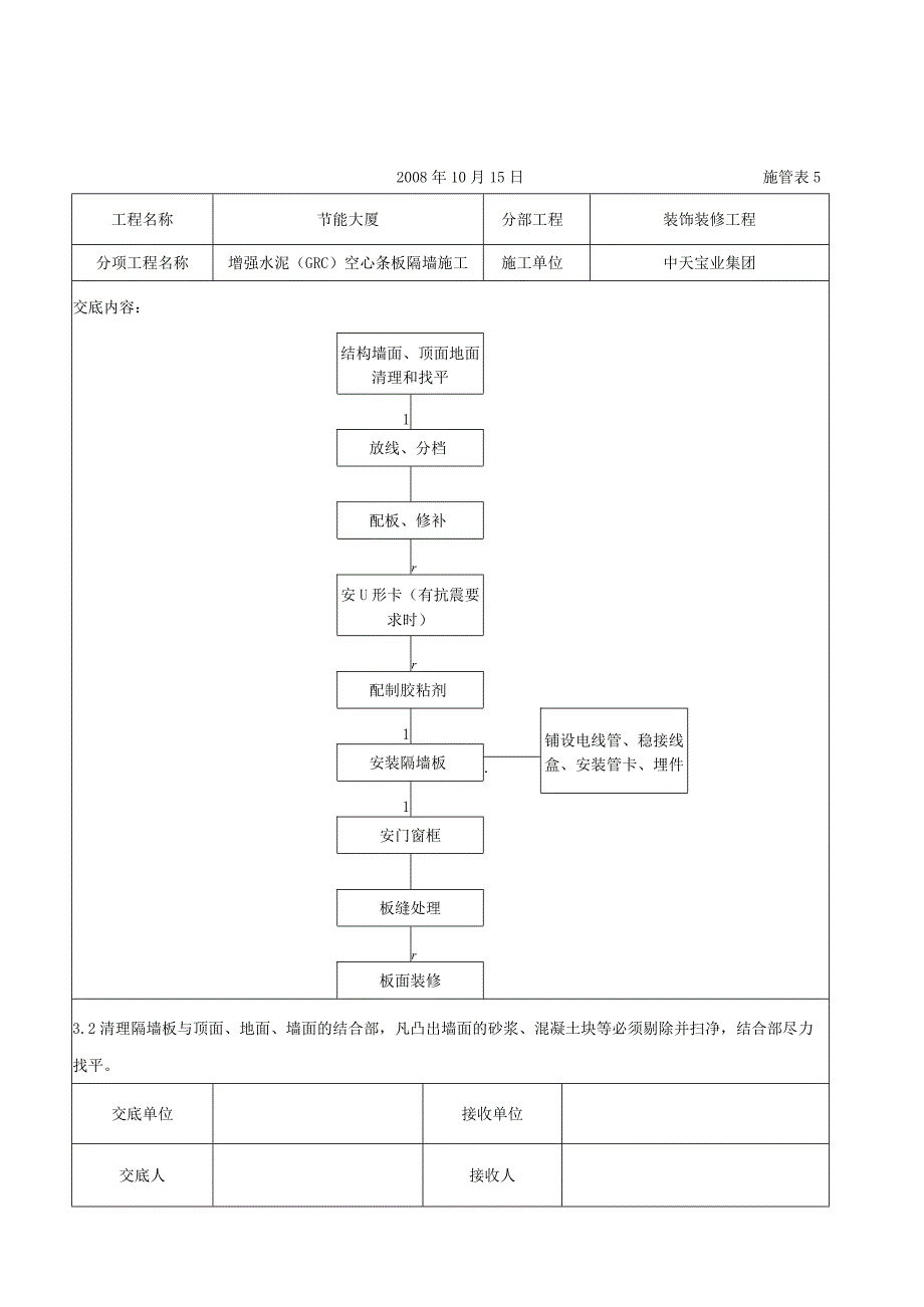 增强水泥（GRC）空心条板隔墙施工交底记录（天选打工人）.docx_第3页