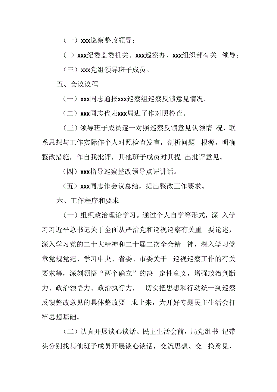 有关巡察反馈意见整改专题民主生活会方案.docx_第2页