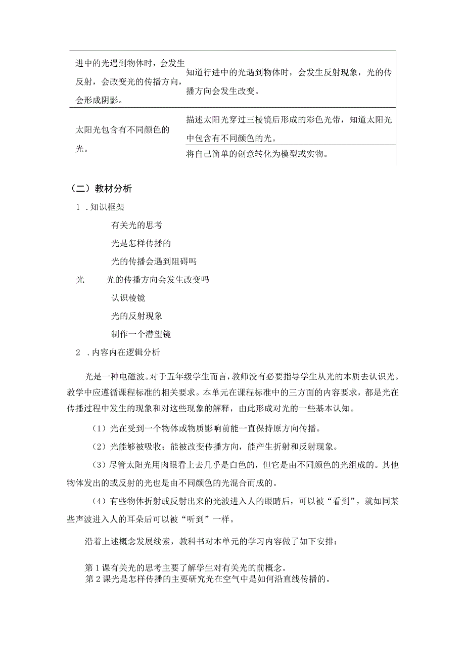 教科版五年级上册《光》单元作业设计3.docx_第2页