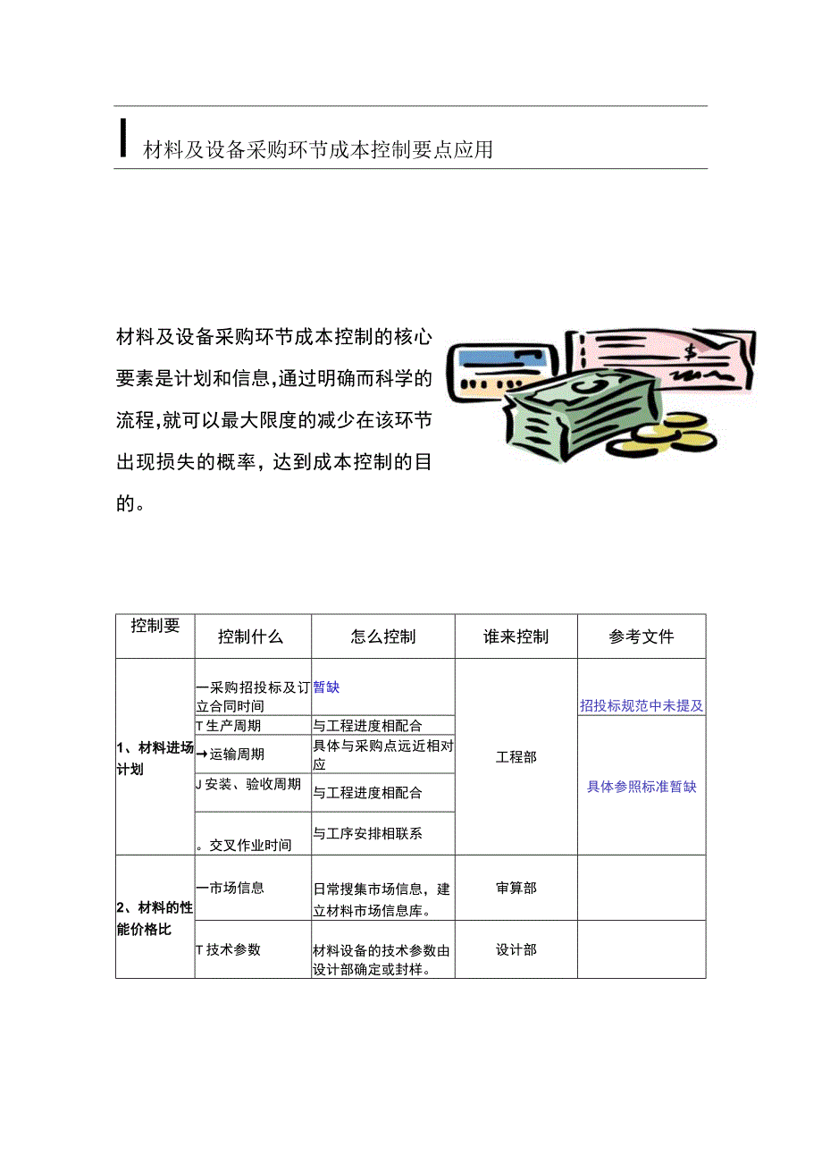 材料及设备采购环节成本控制要点应用指南.docx_第1页