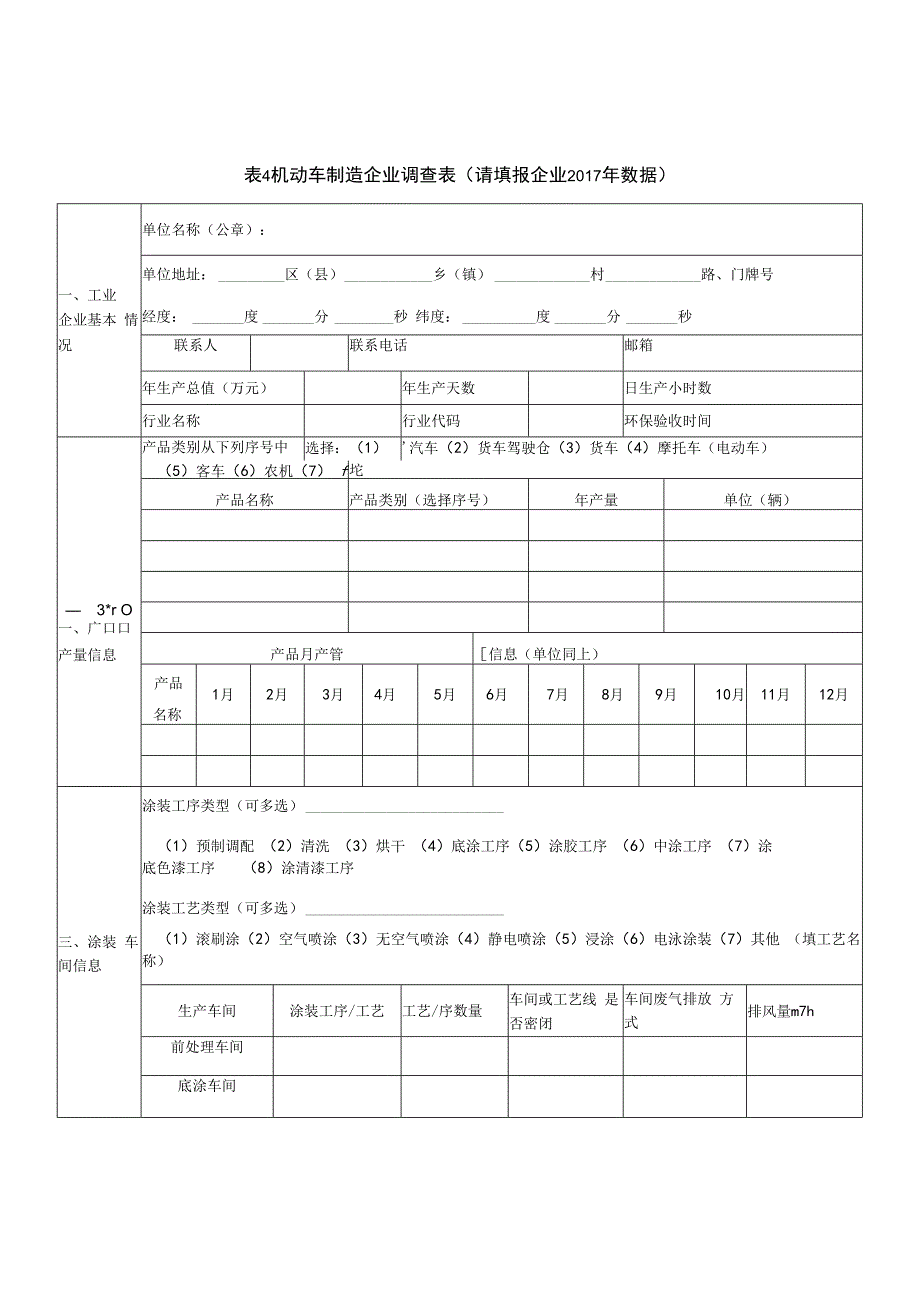 有机污染物调查材料表4 机动车制造企业调查表.docx_第1页