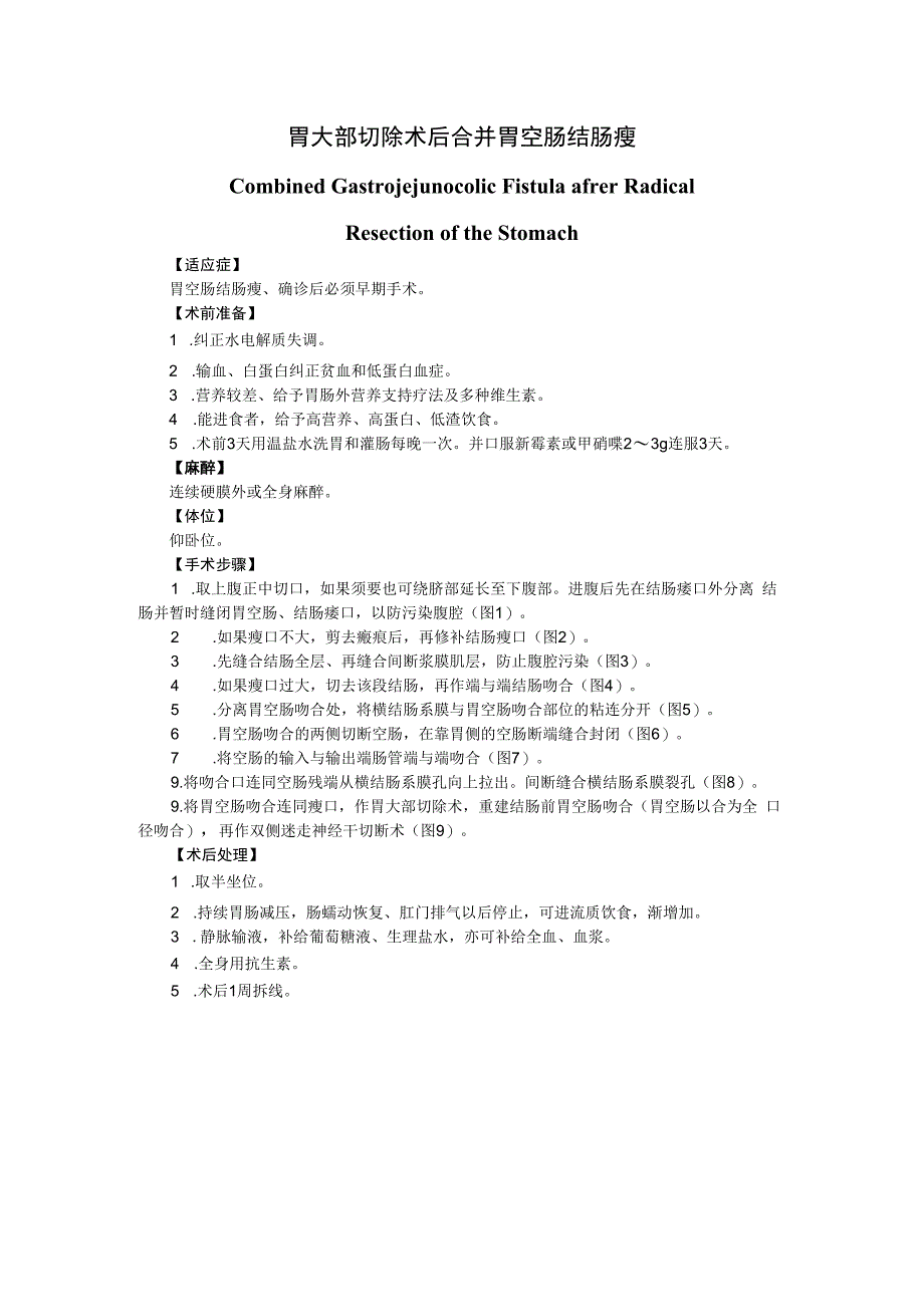 手术图谱资料：胃大部切除术后合并胃空肠结肠瘘.docx_第1页