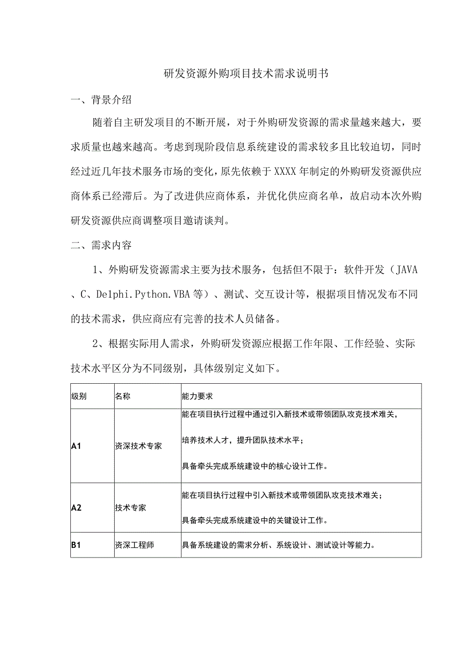 文档模版_研发资源外购项目技术需求说明书.docx_第1页