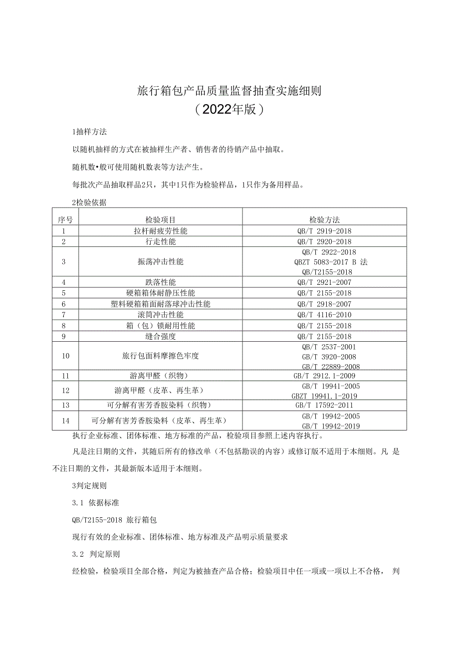 旅行箱包产品质量监督抽查实施细则（2022年版）.docx_第1页