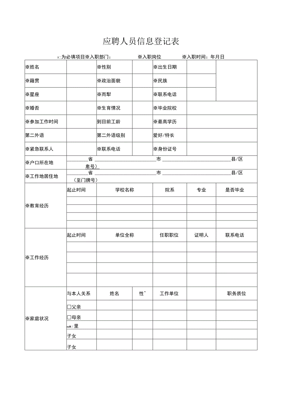 应聘人员信息登记表.docx_第1页