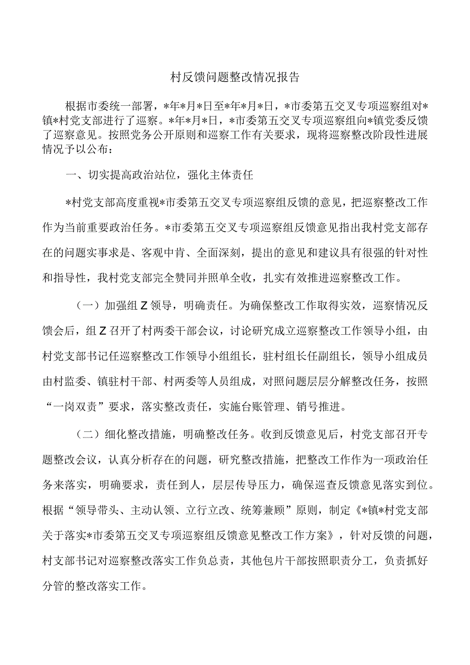 村反馈问题整改情况报告.docx_第1页