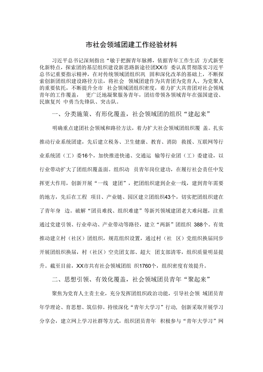 市社会领域团建工作经验材料.docx_第1页