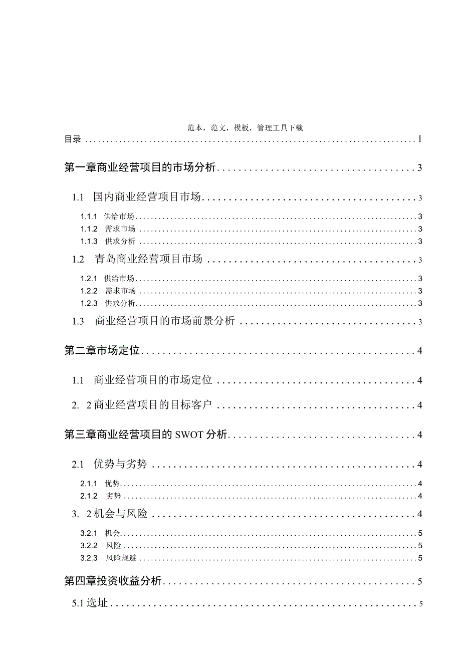 房地产制度与模板 -商业经营项目投资可行性报告.docx_第2页