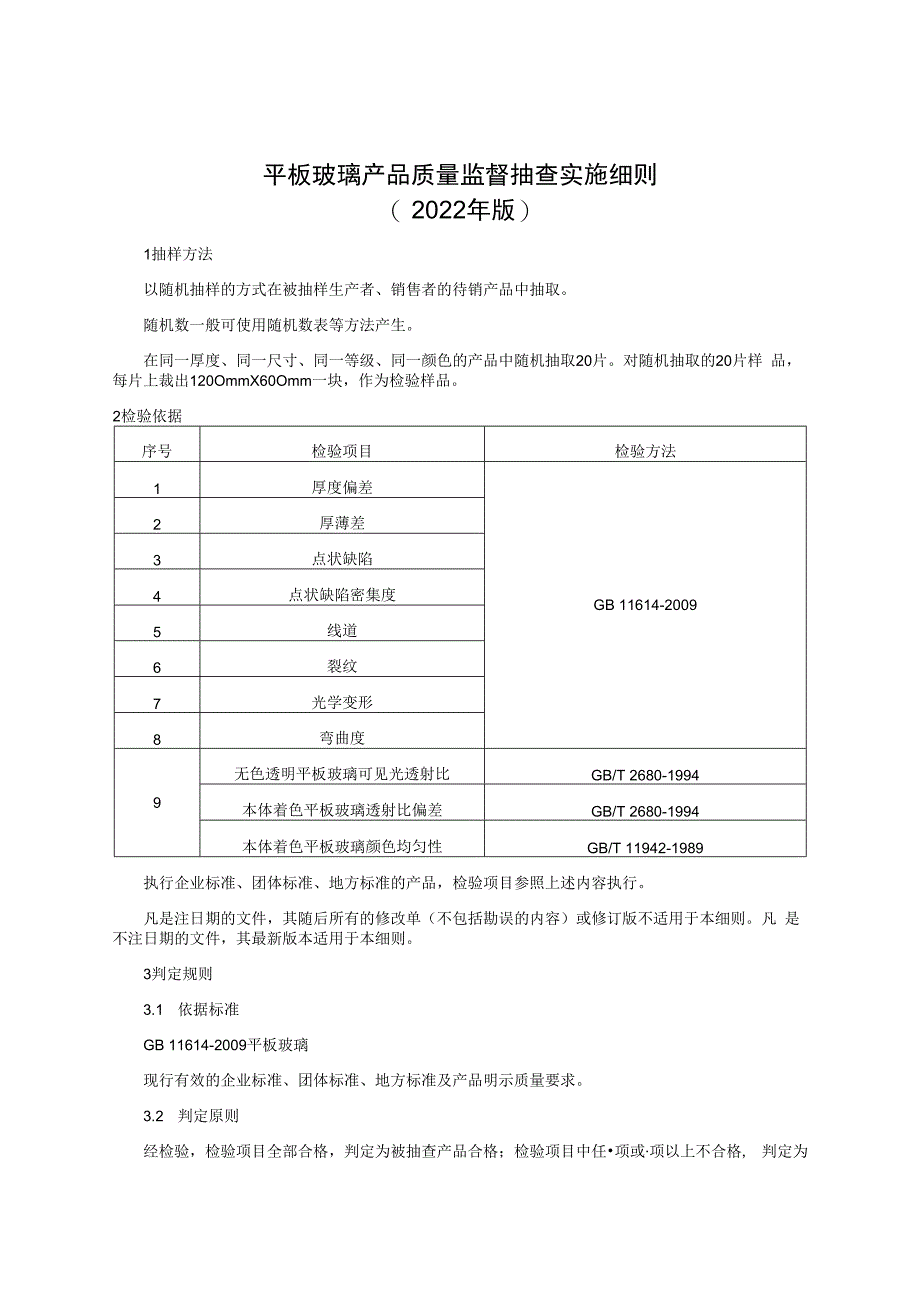 平板玻璃产品质量监督抽查实施细则（2022年版）.docx_第1页