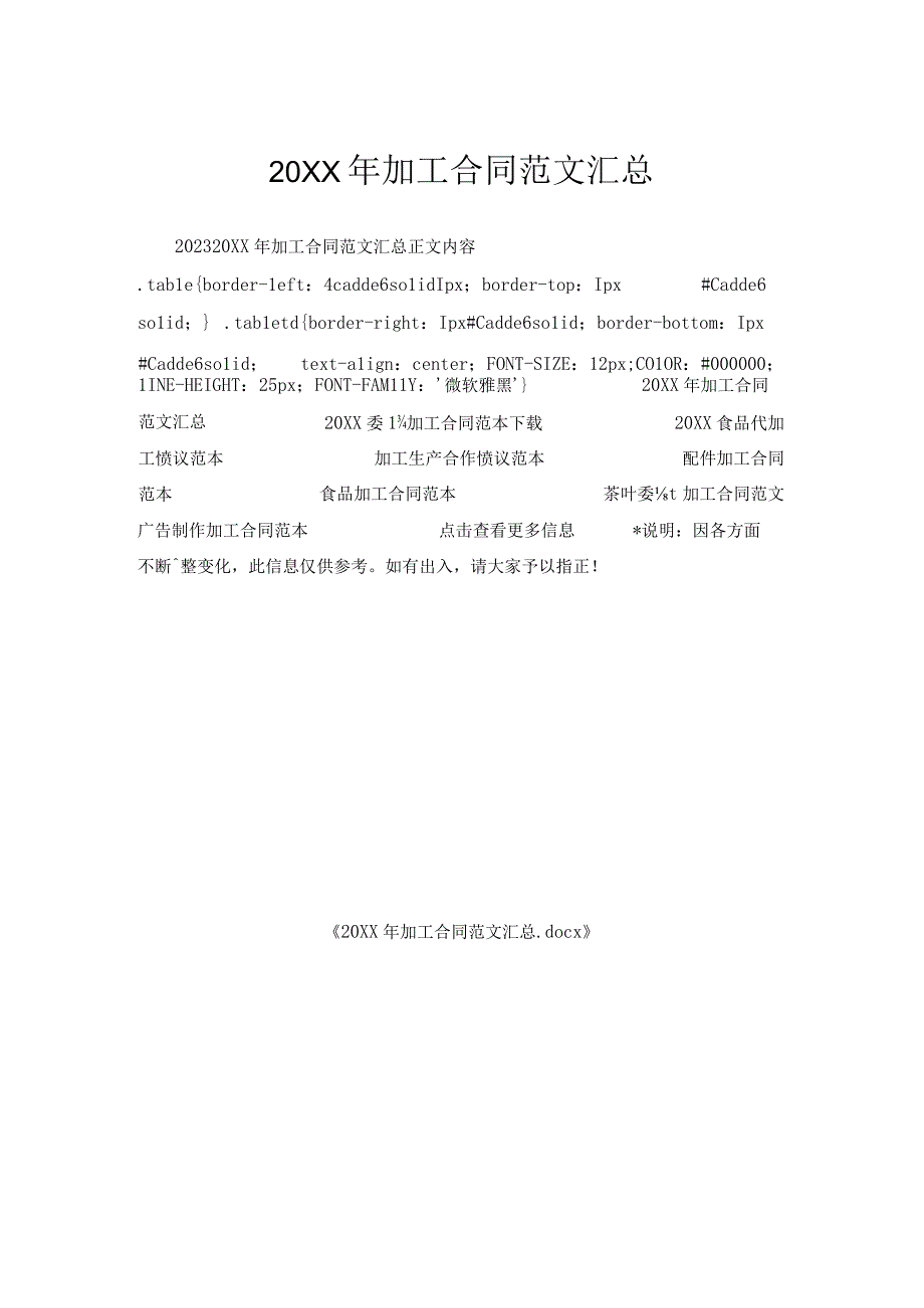 年加工合同范文汇总.docx_第1页