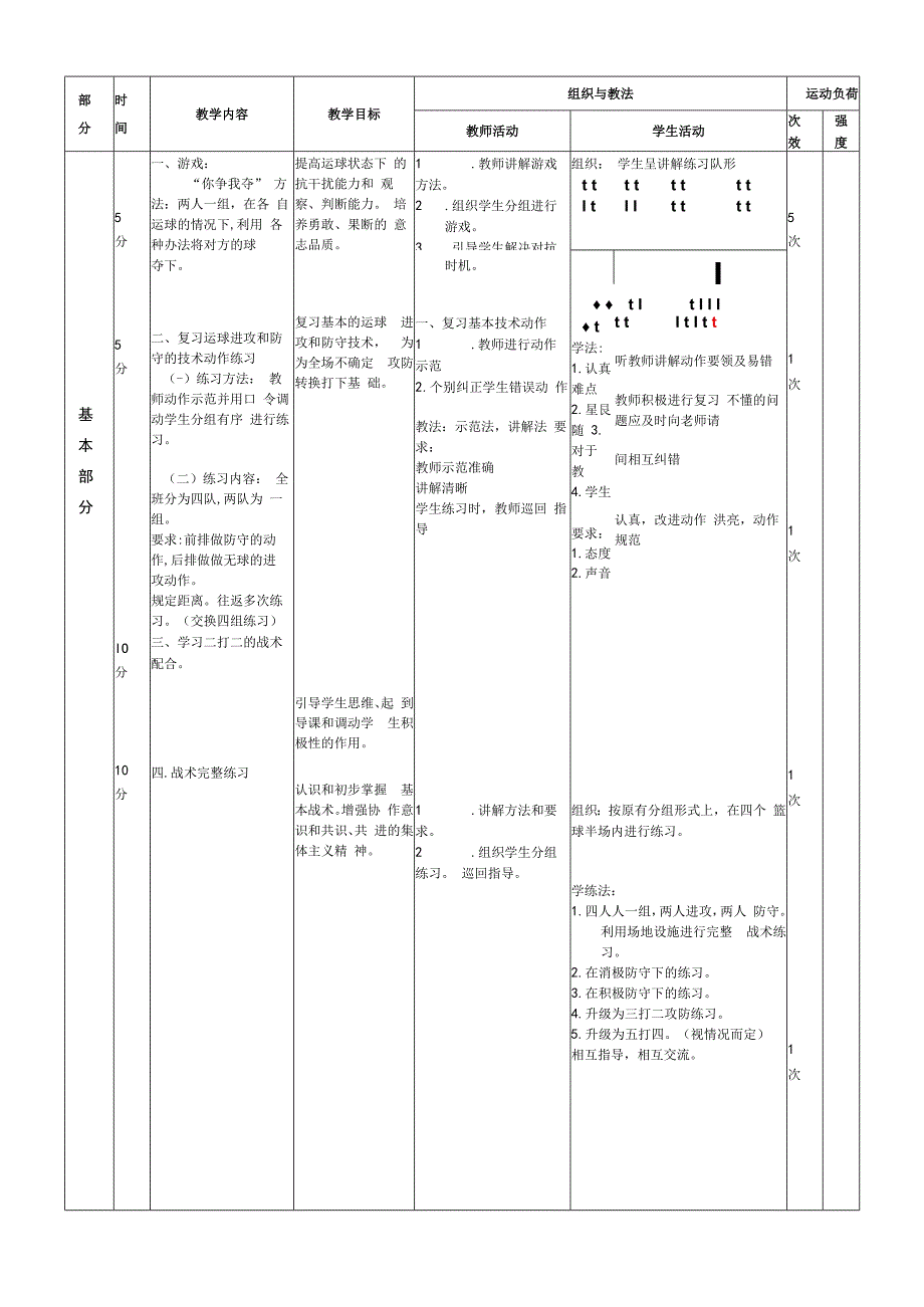 水平四（初二）体育《篮球的攻防练习》公开课教案.docx_第2页