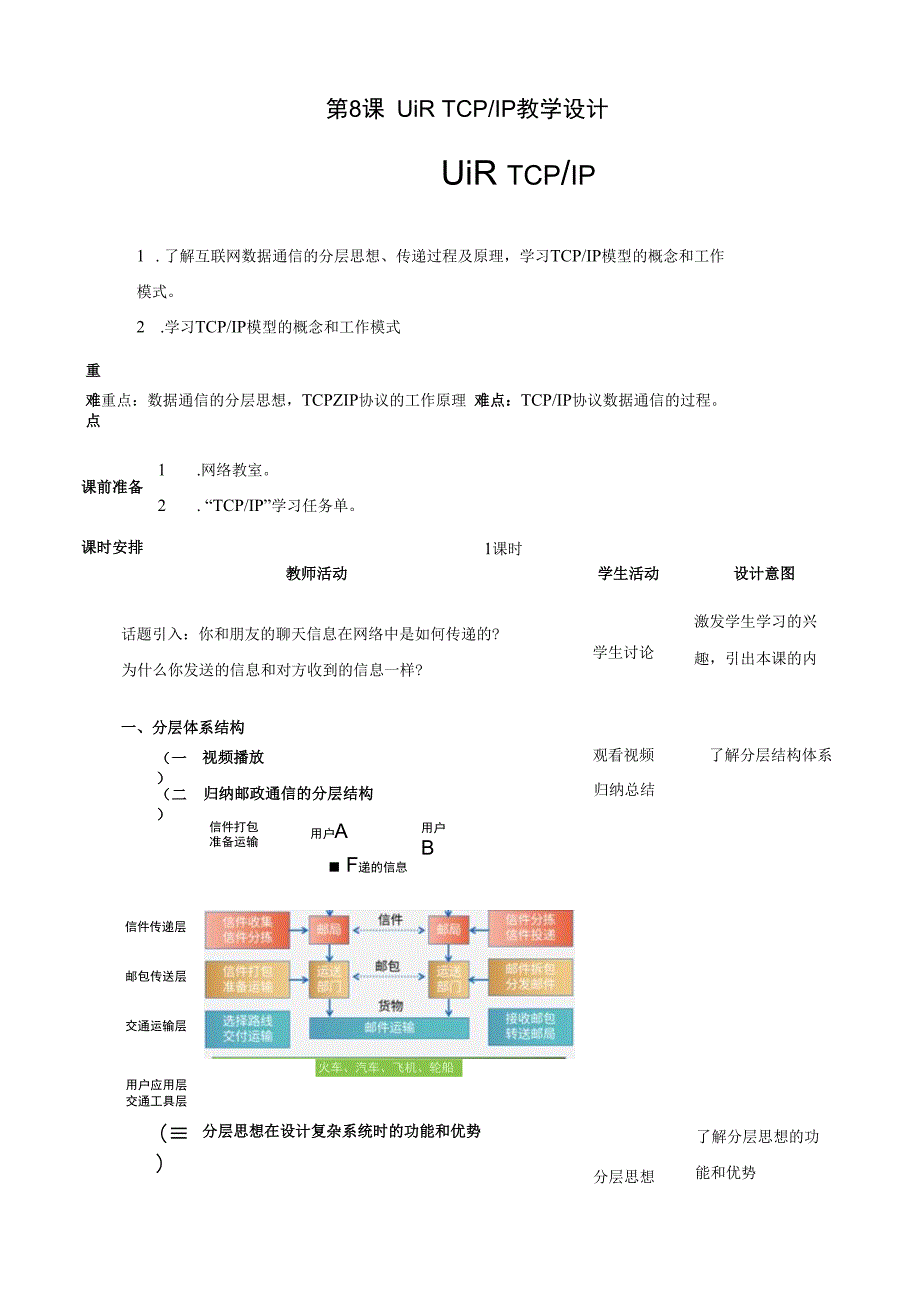 浙教版信息技术七上第8课 认识TCP_IP协议 教案.docx_第1页