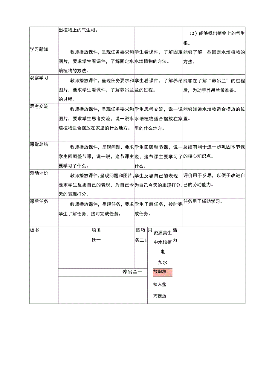 浙教版劳动一年级上项目四 任务二《选种水培植物》教案.docx_第2页