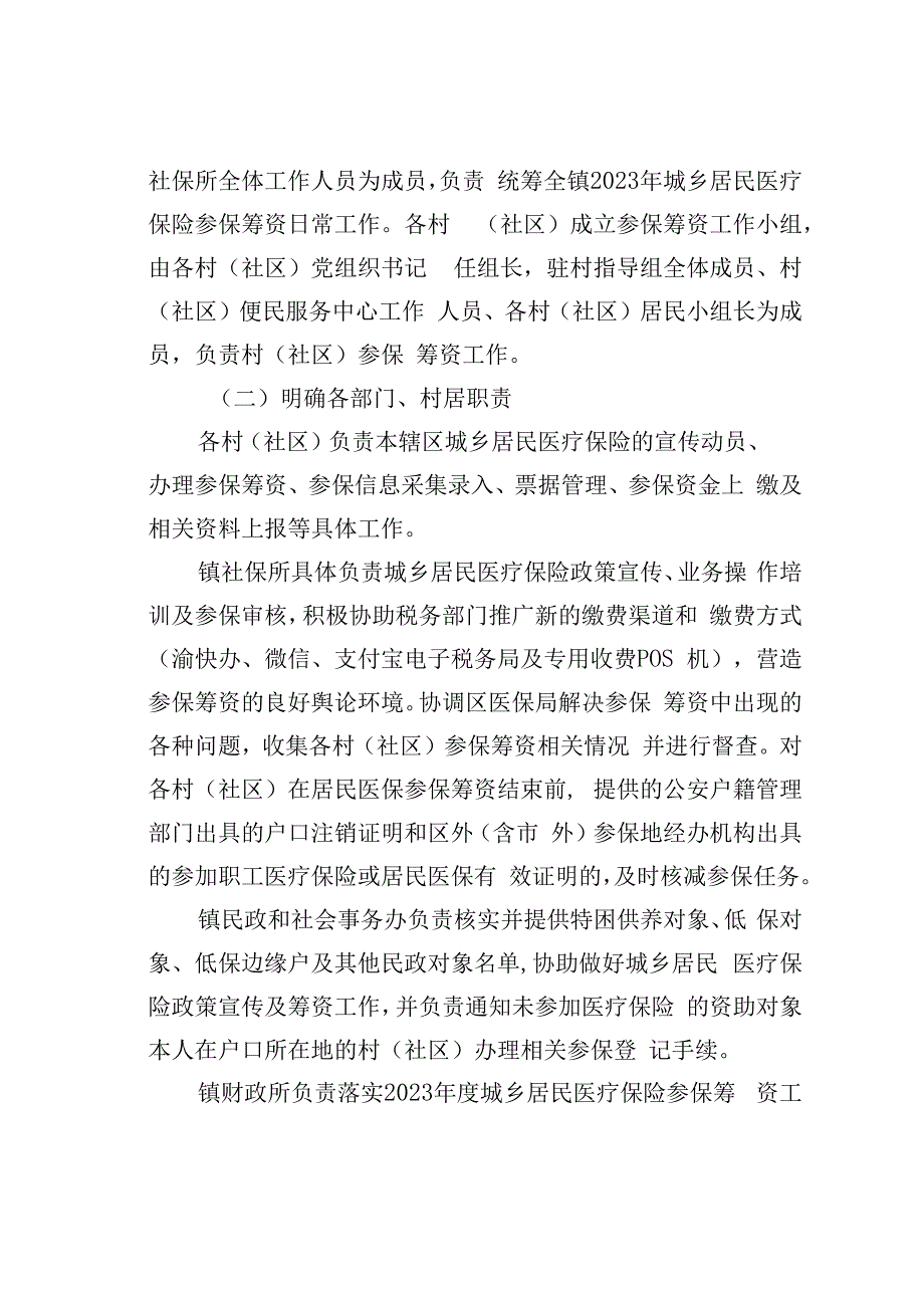 某某区某某镇2023年度城乡居民医疗保险参保筹资工作方案.docx_第2页