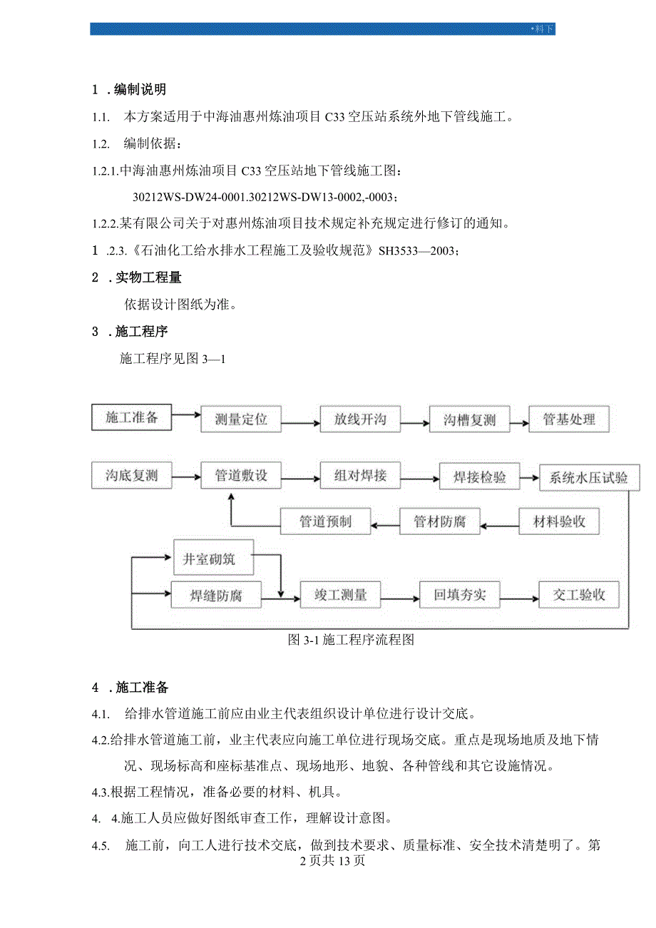 某石油项目室外地下管线施工方案（天选打工人）.docx_第2页