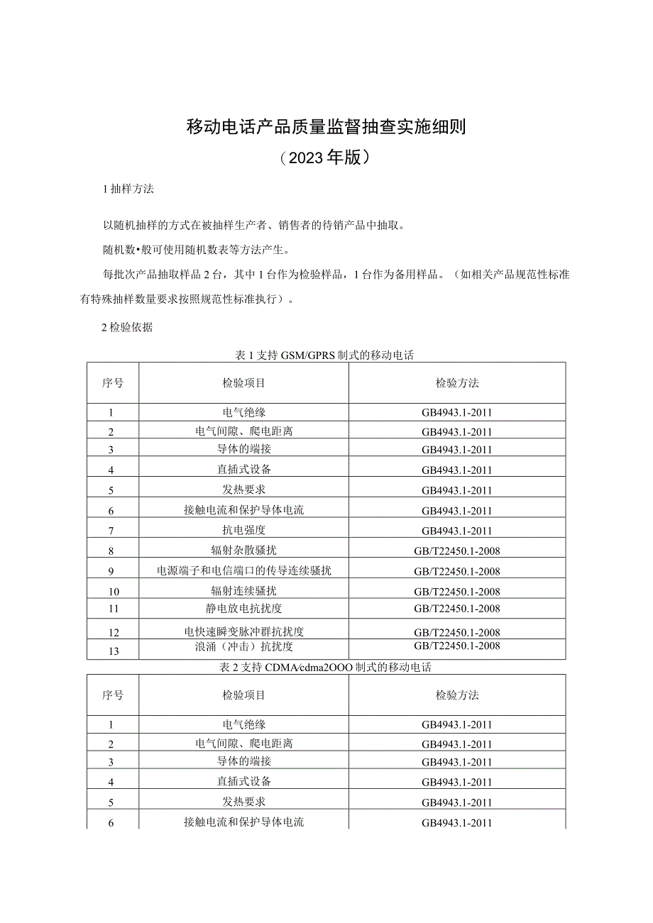 移动电话产品质量监督抽查实施细则（2023年版）.docx_第1页