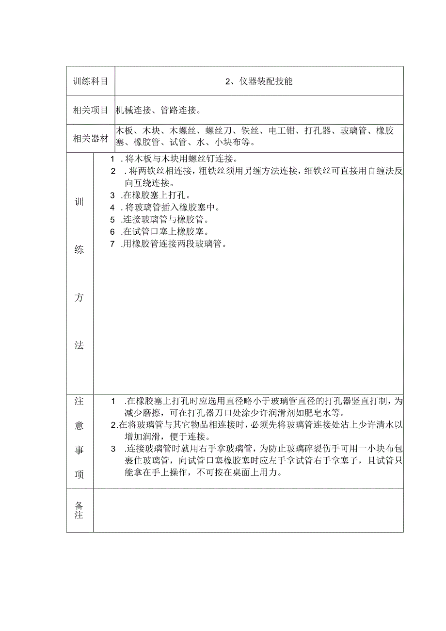 科学教师应有操作技能训练同内容方法及注意事项表.docx_第2页