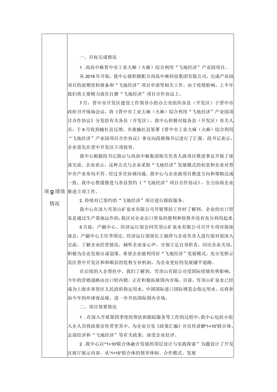 示范区晋中开发区财政支出项目绩效自评表.docx_第3页