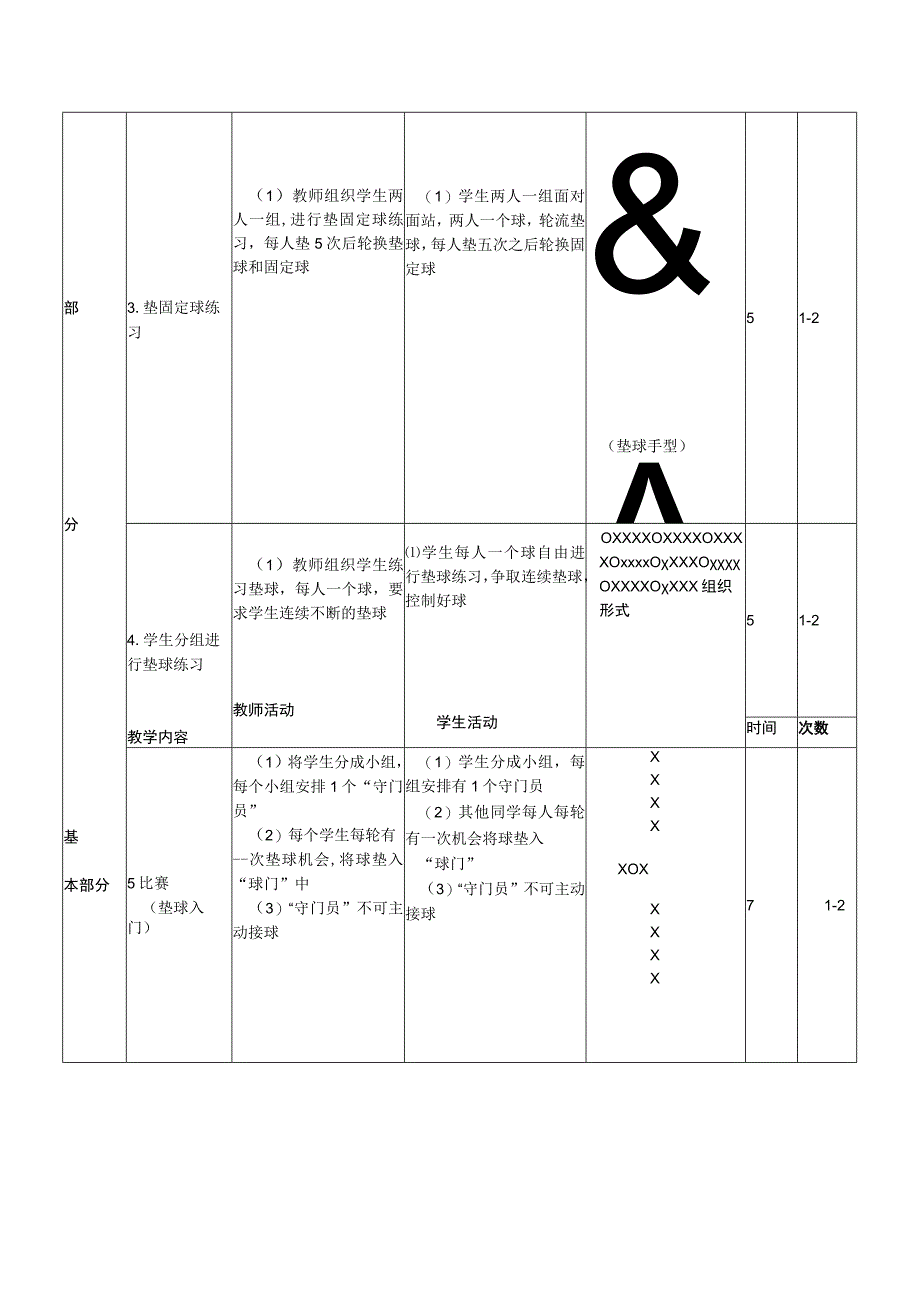 第五章排球----排球正面双手垫球教案2023-2024学年+人教版初中体育与健康八年级全一册.docx_第3页