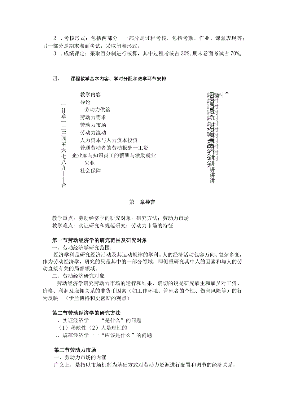 经济学系《劳动经济学概论》课程教学大纲.docx_第2页