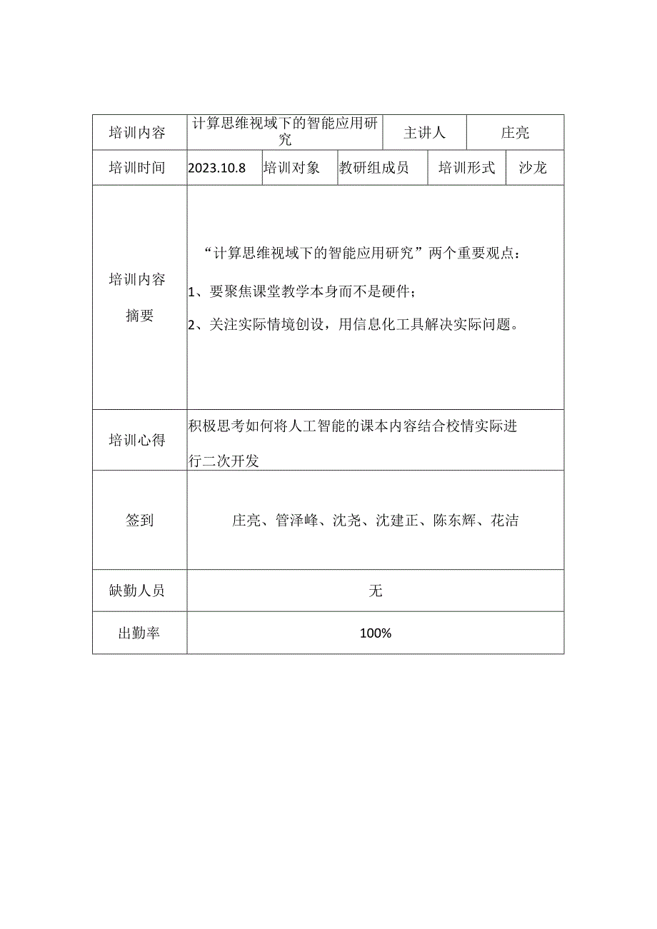 礼嘉中学信息技术学科组校本培训记录及考勤表.docx_第3页