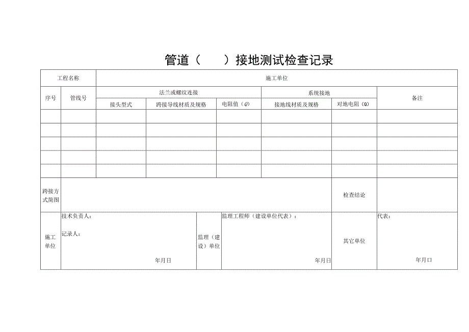 管道接地测试检查记录.docx_第1页