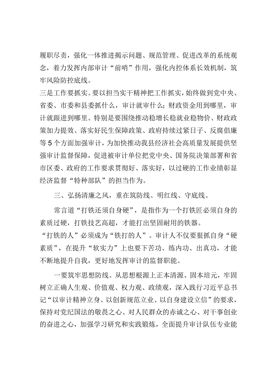 研讨发言：区审计局长“以学正风”和“树立和践行正确政绩观”专题.docx_第3页