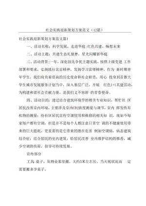 社会实践迎新策划方案范文(12篇).docx