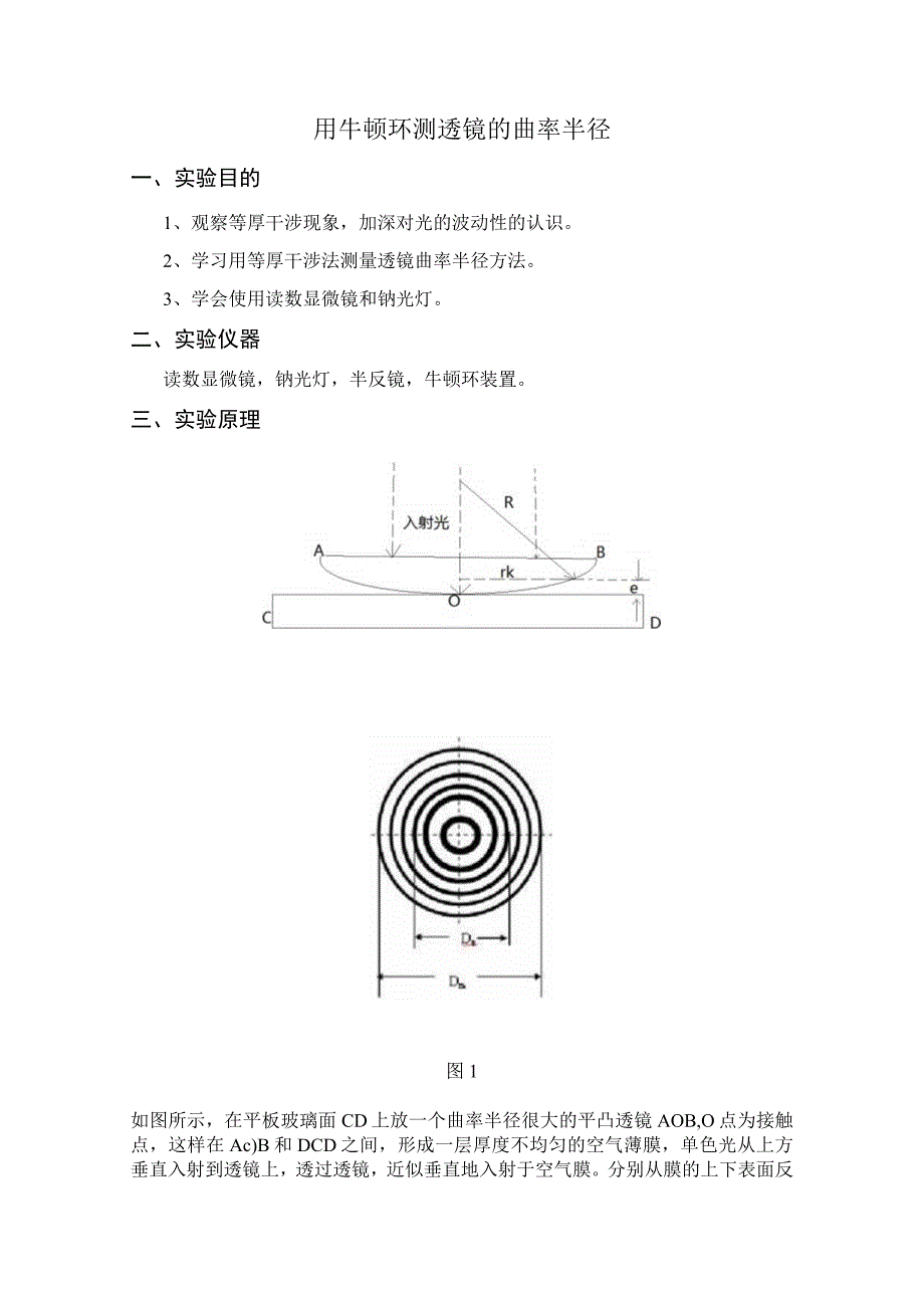 用牛顿环测透镜的曲率半径.docx_第1页