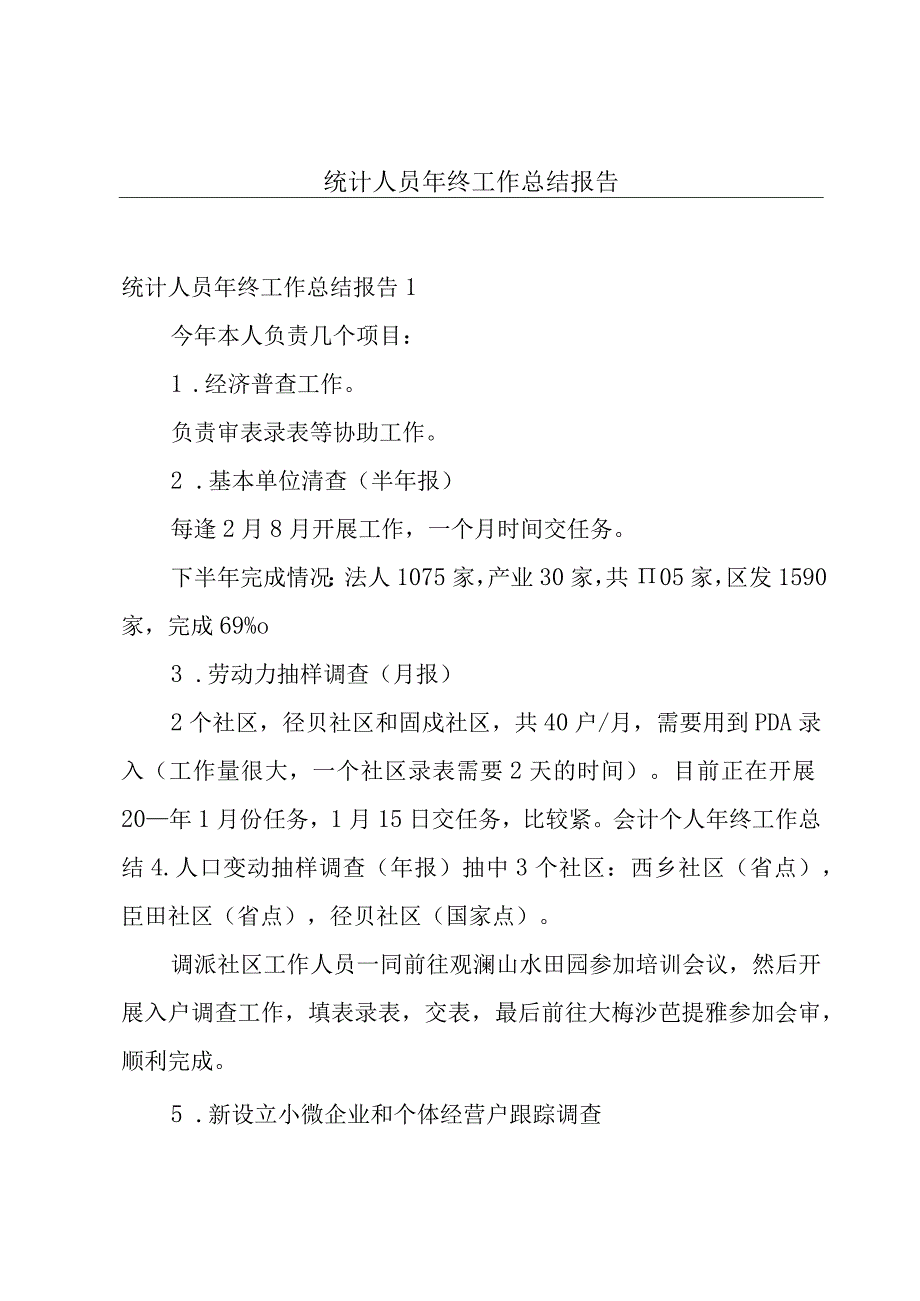 统计人员年终工作总结报告.docx_第1页