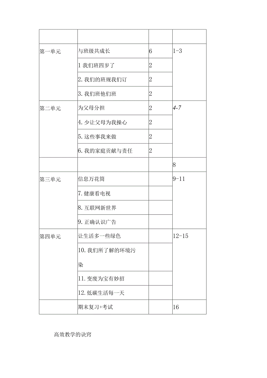 统编版四年级上册道德与法治教学计划.docx_第3页