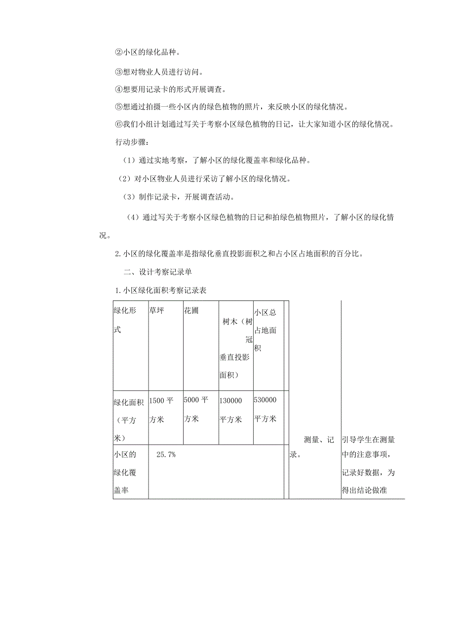综合实践活动 第三单元小小护绿队 第8课《活动二：考察小区绿化情况》》教案.docx_第2页